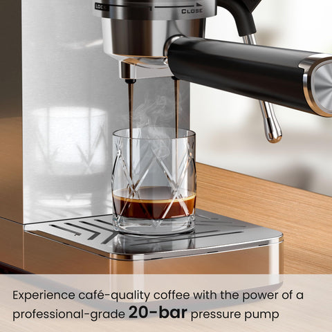 Kismile espresso machine control panel with simple shot options