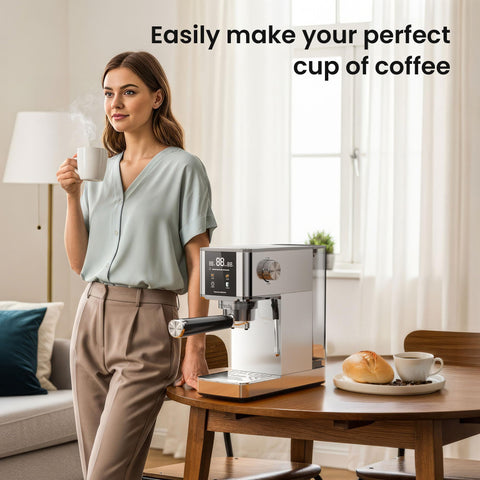 Kismile espresso machine doubleshot settings for customizable extractions