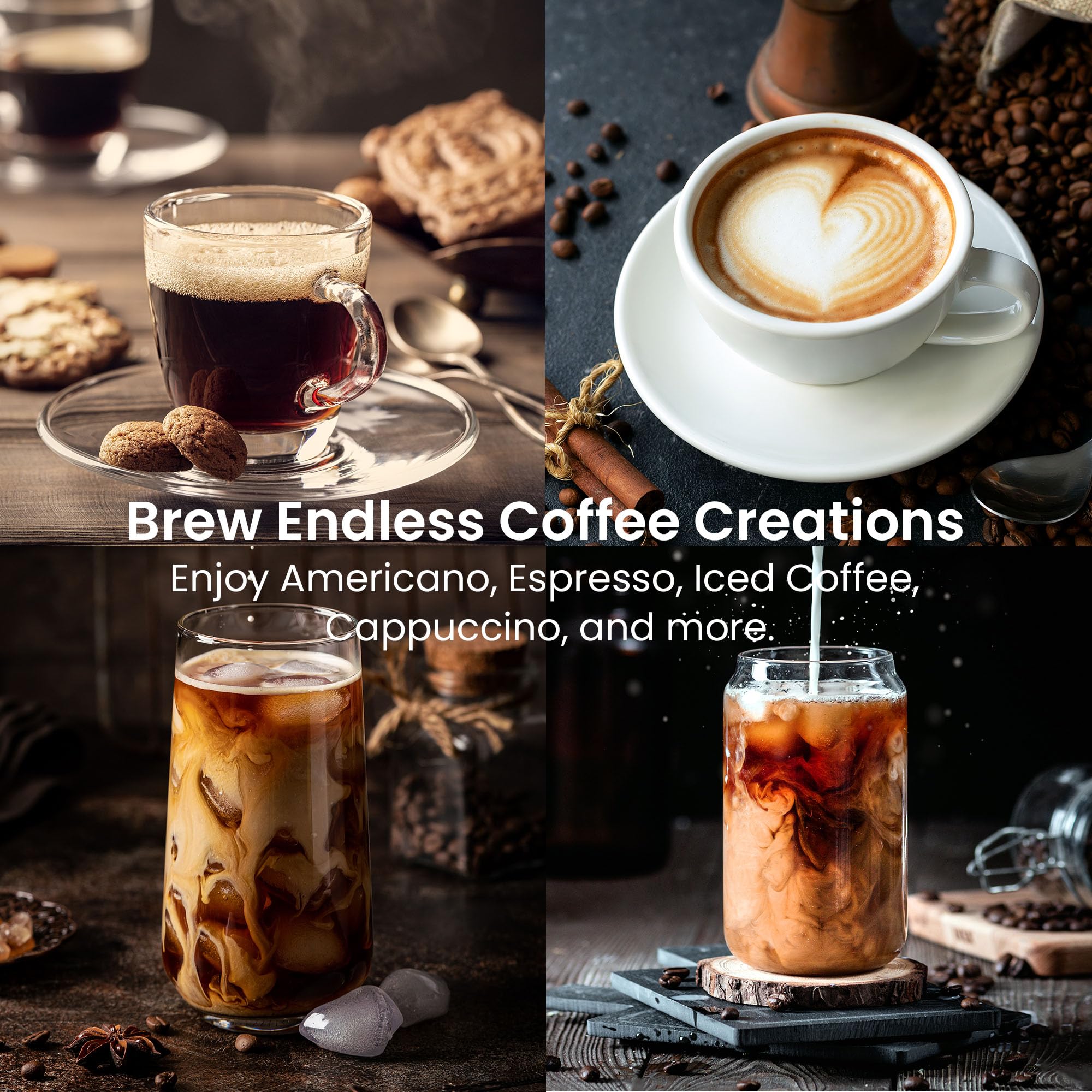 Kismile espresso machine milk frothing for cappuccinos and lattes