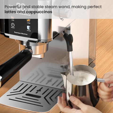 Kismile espresso machine stainless steel body for durability and style