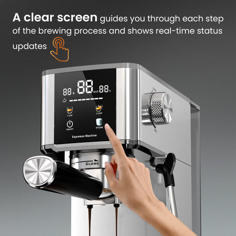Kismile espresso machine with steam wand for rich milk froth