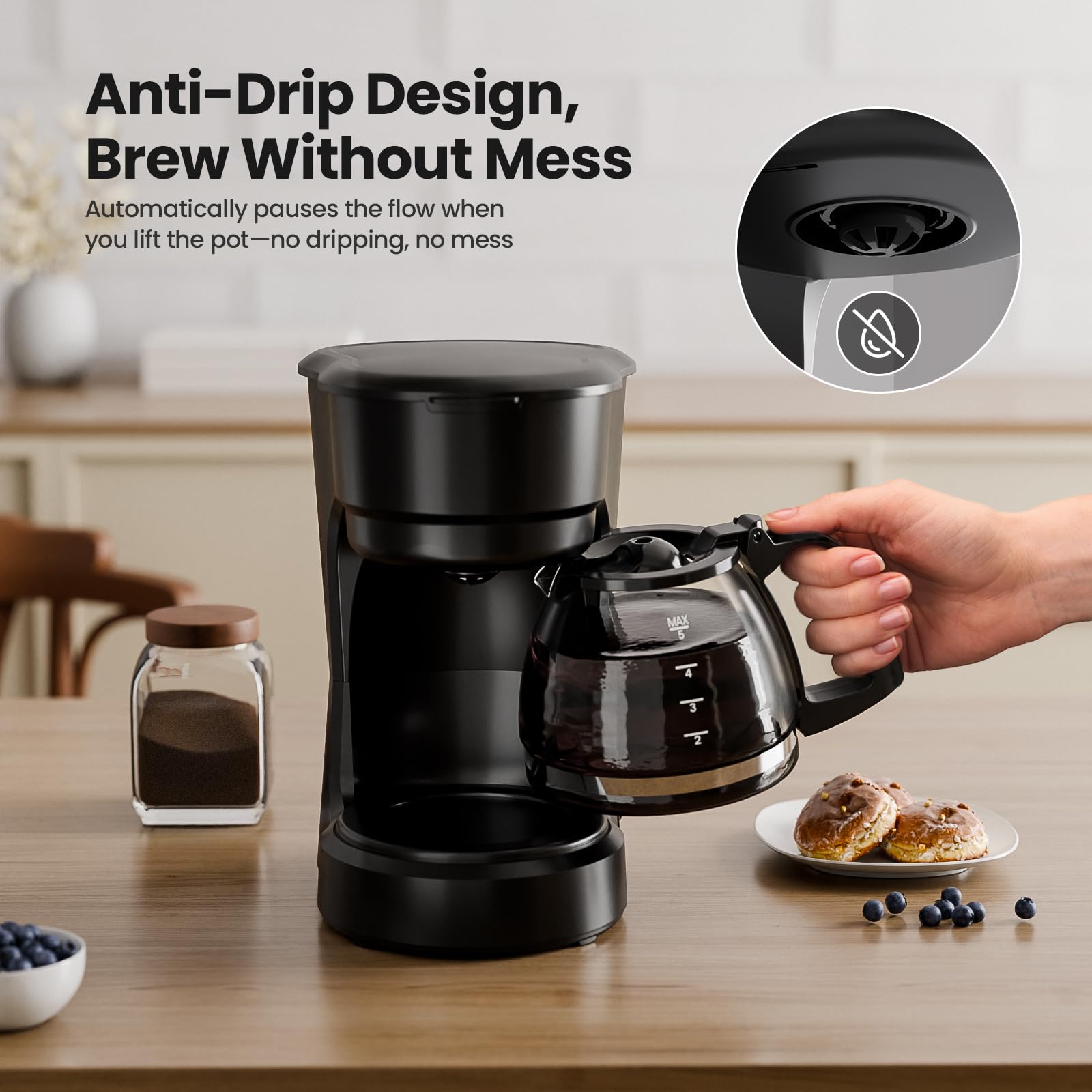 Kismile removable filter funnel for easy cleaning and reusable filtration.