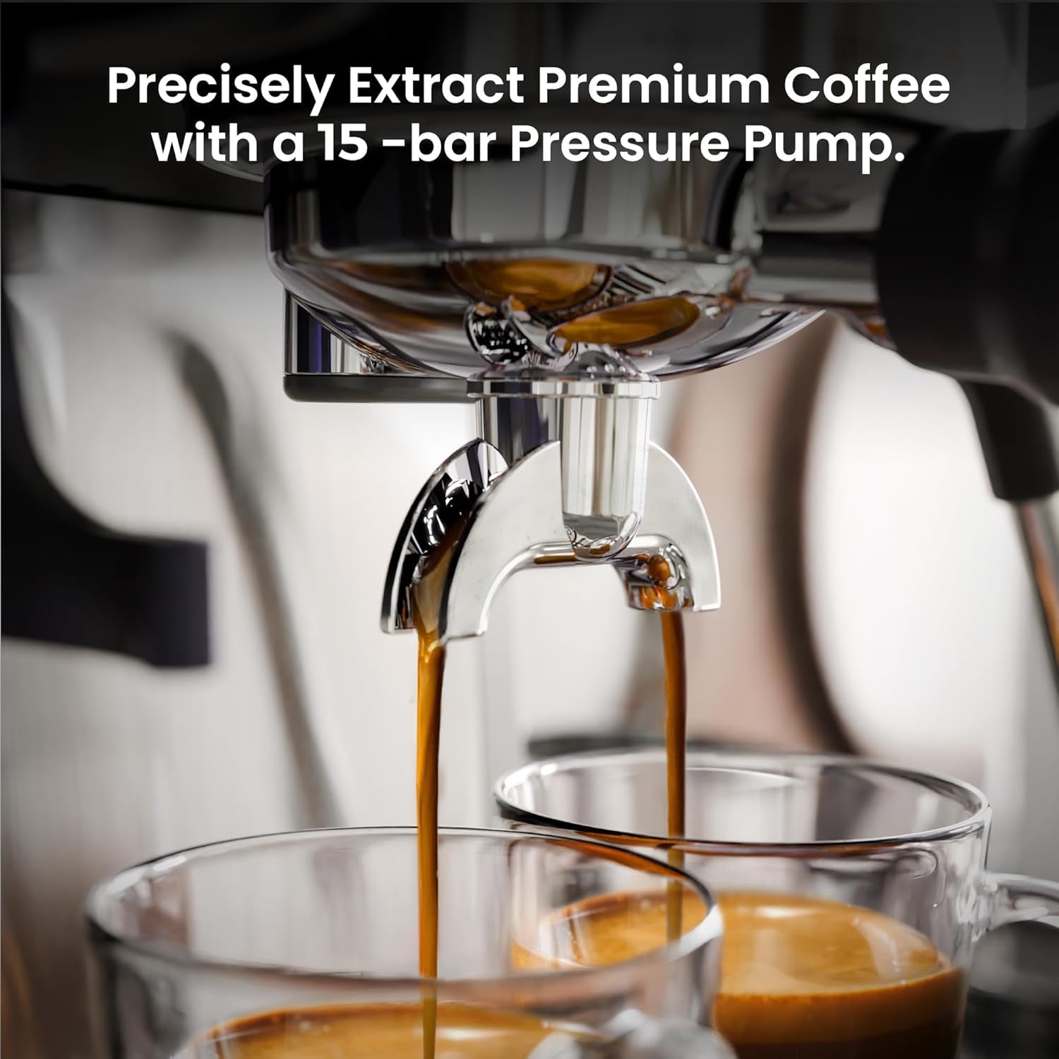 Steam wand froths milk for latte and cappuccino textures with Kismile