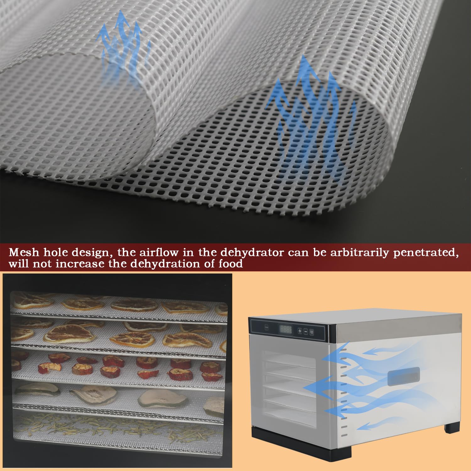 Kispog reusable dehydrator papers reducing kitchen waste.