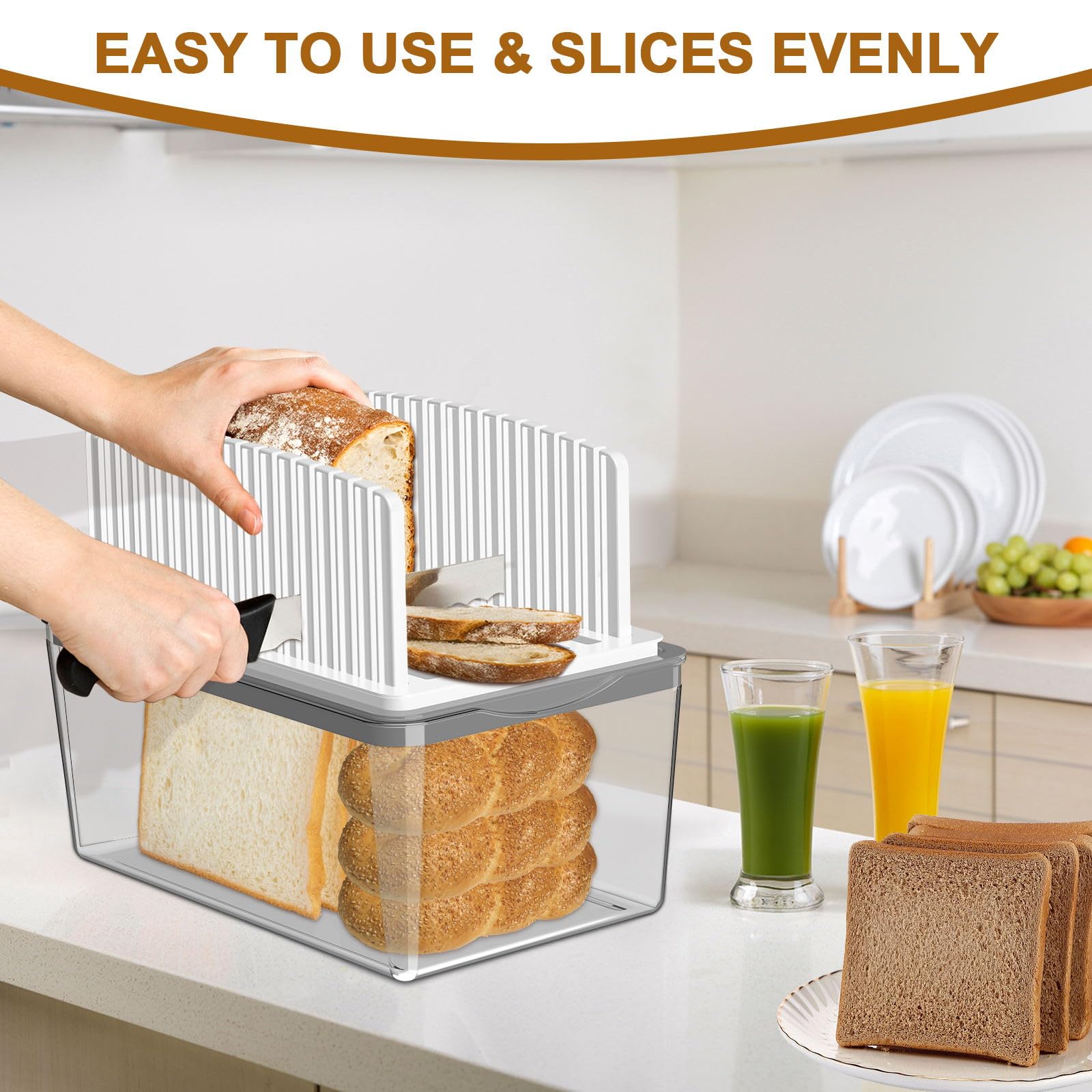 Kiss Core Bread Box lid with crumb tray for neat, fresh bread