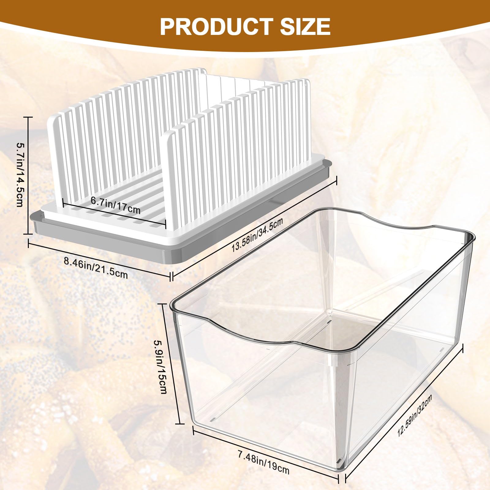 Kiss Core Bread Slicer with storage keeps tools and loaf neatly stored