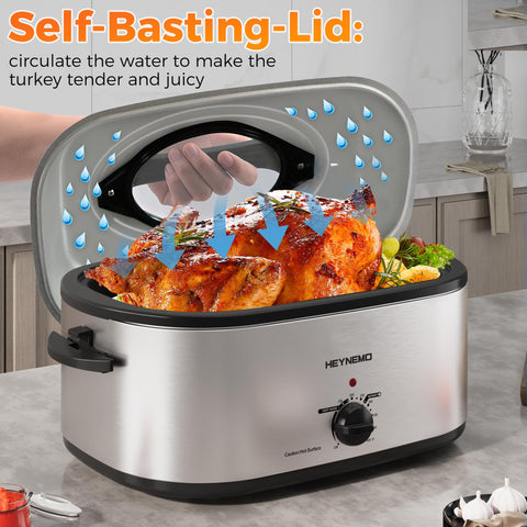 Kiss the Water roaster includes anti-scald handles for safety.
