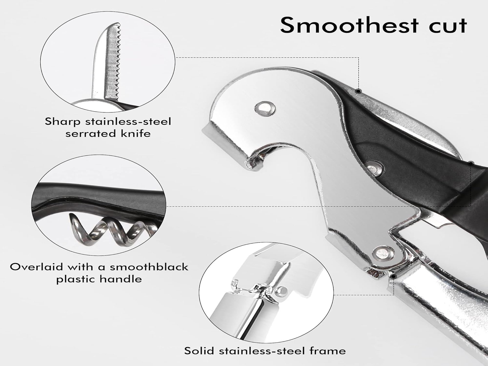 Kit-Home portable corkscrew fits in an apron pocket for on-the-go service