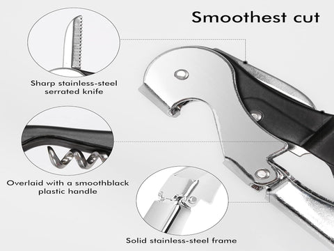 Kit-Home portable corkscrew fits in an apron pocket for on-the-go service