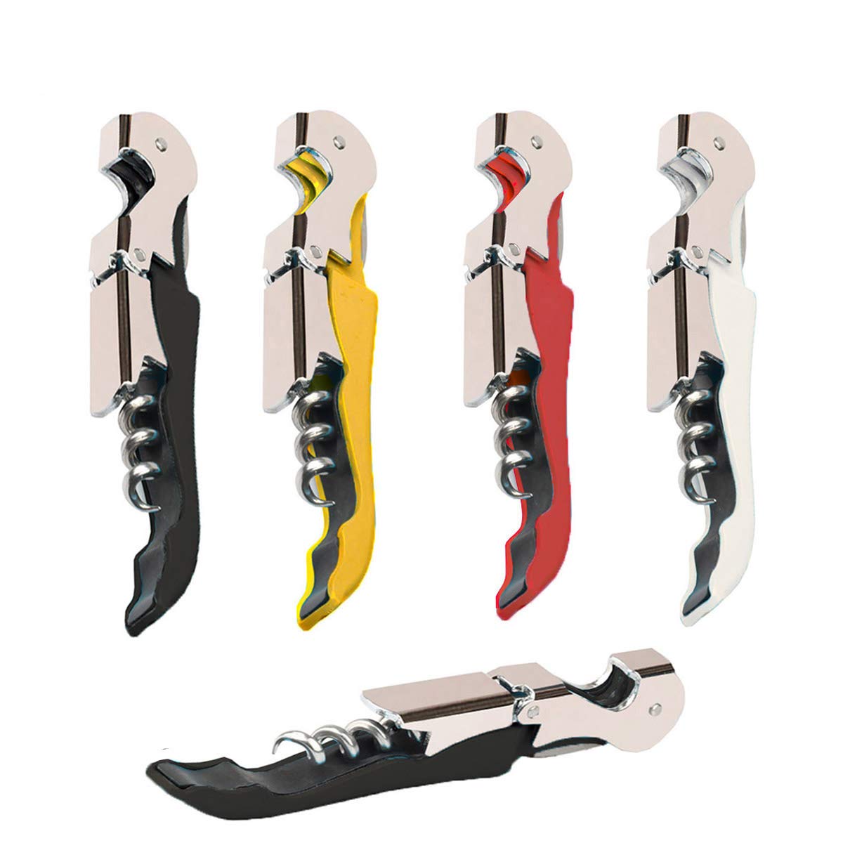 Kit-Home professional waiter corkscrew in action opening a wine bottle smoothly