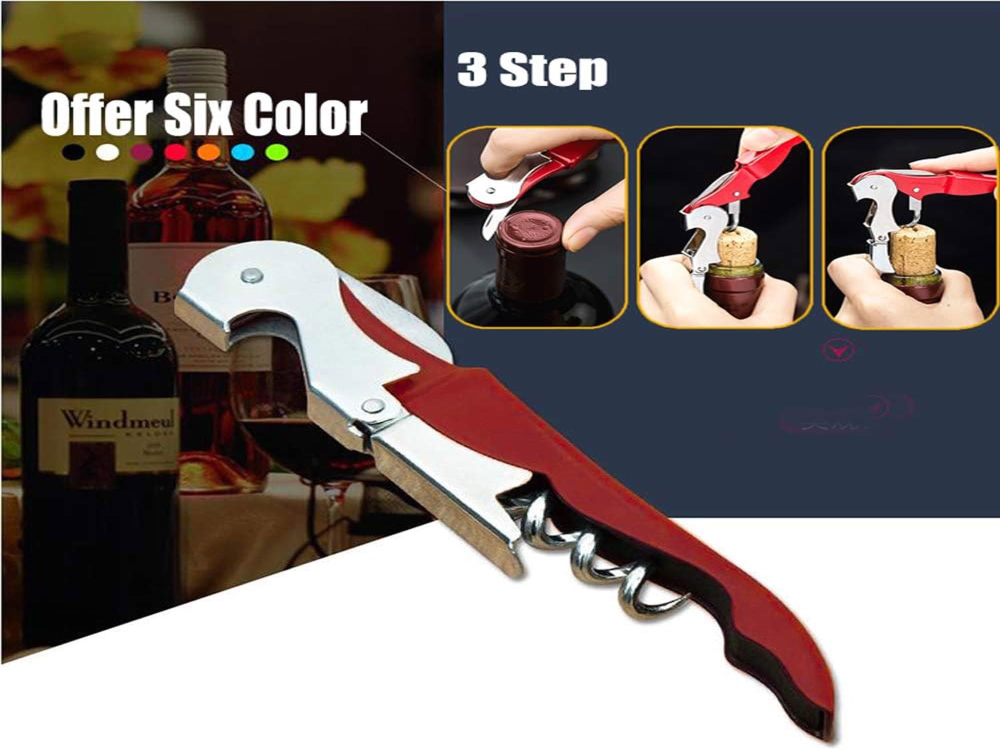 Kit-Home restaurant-grade corkscrew in use at a busy bar