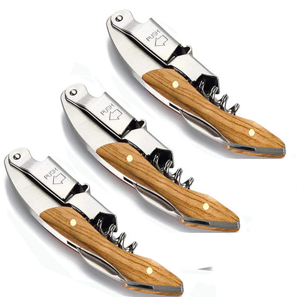 Kit-Home waiter corkscrew with rosewood handle for effortless bottle opening