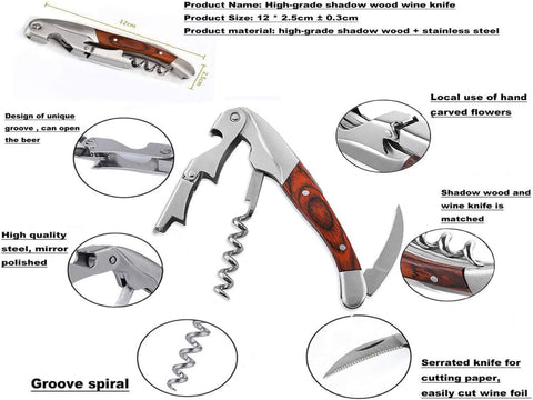 Kit-Home stainless steel wine key for fast bottle opening.