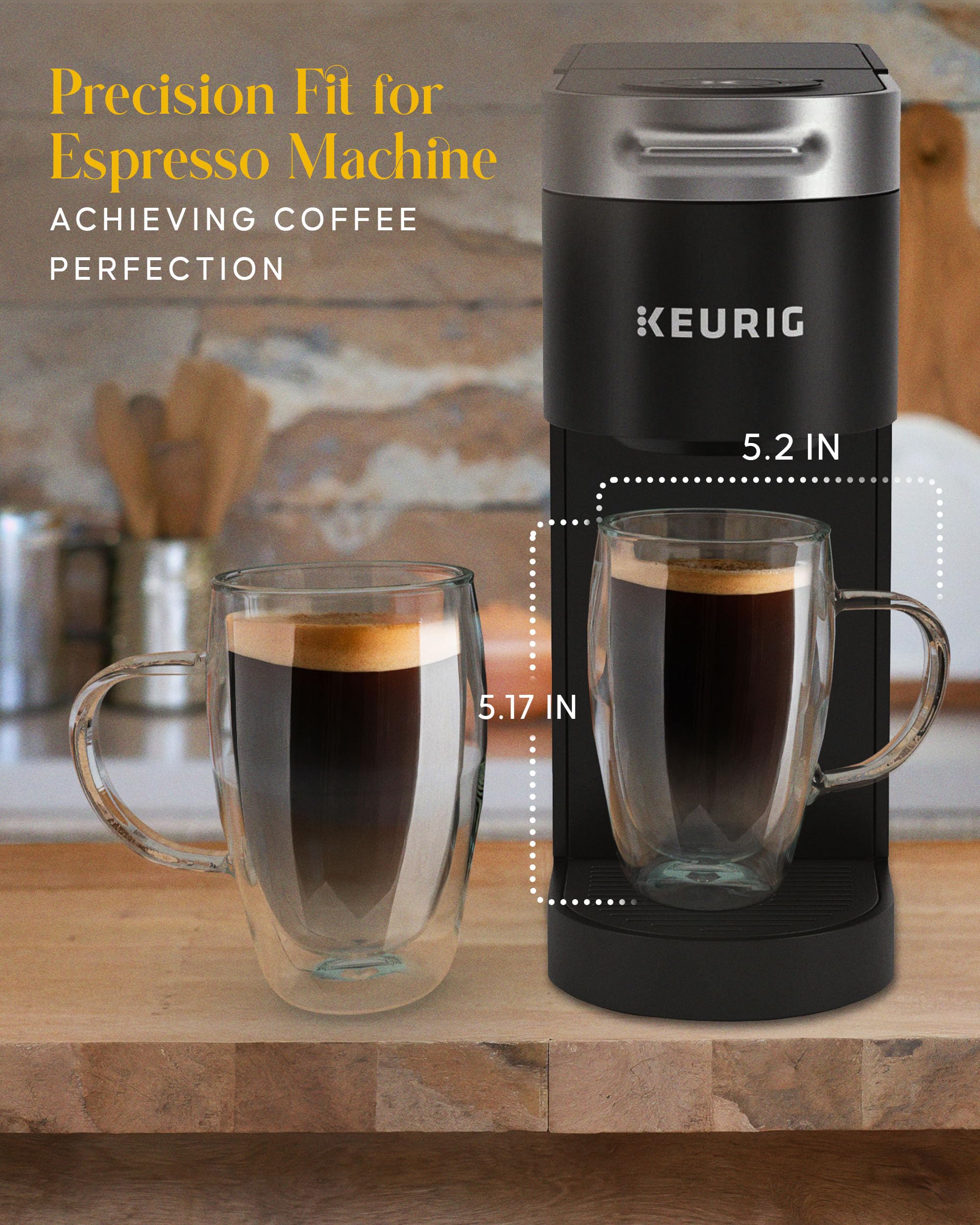 Kitchables clear insulated mug filled with coffee highlights clarity.