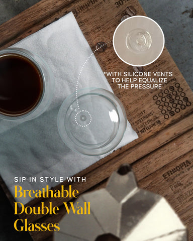 Kitchables ergonomic handle on demitasse cup for safe, comfortable grip.