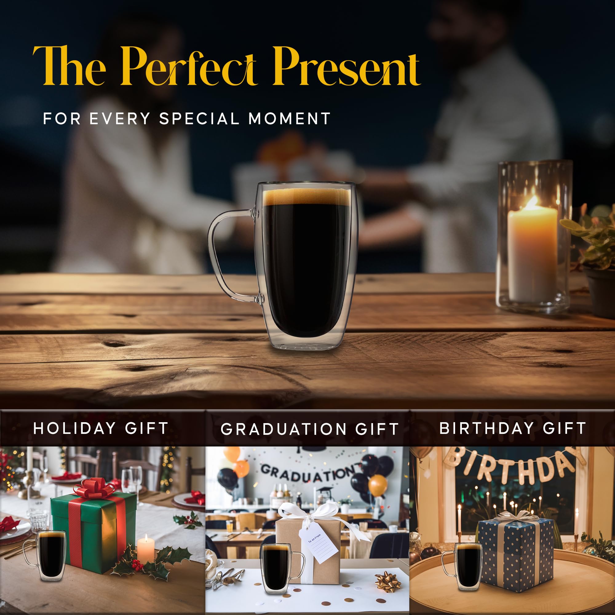 Kitchables hot beverage stays hot, mug stays cool to touch.