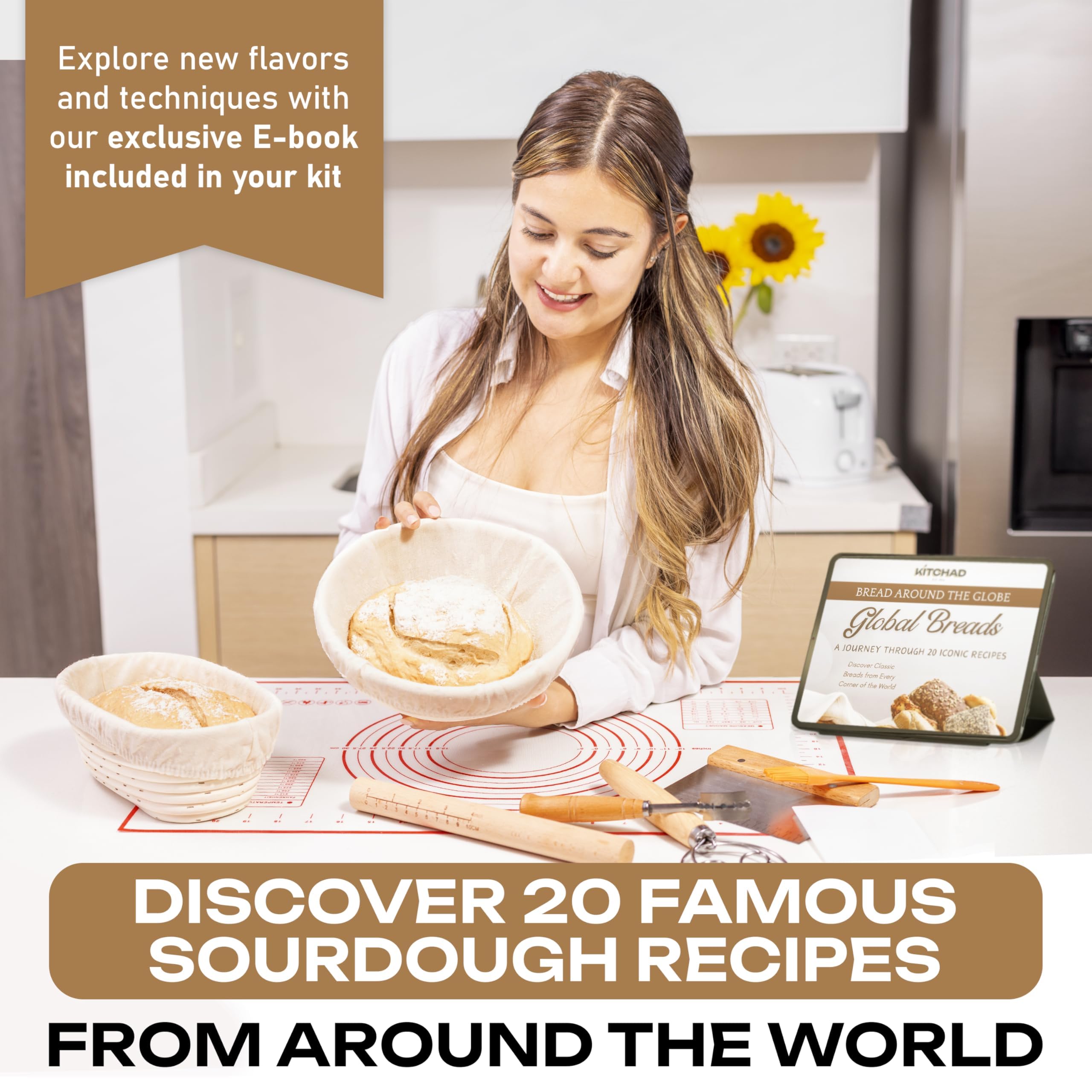 KITCHAD rolling spin aids smooth dough shaping