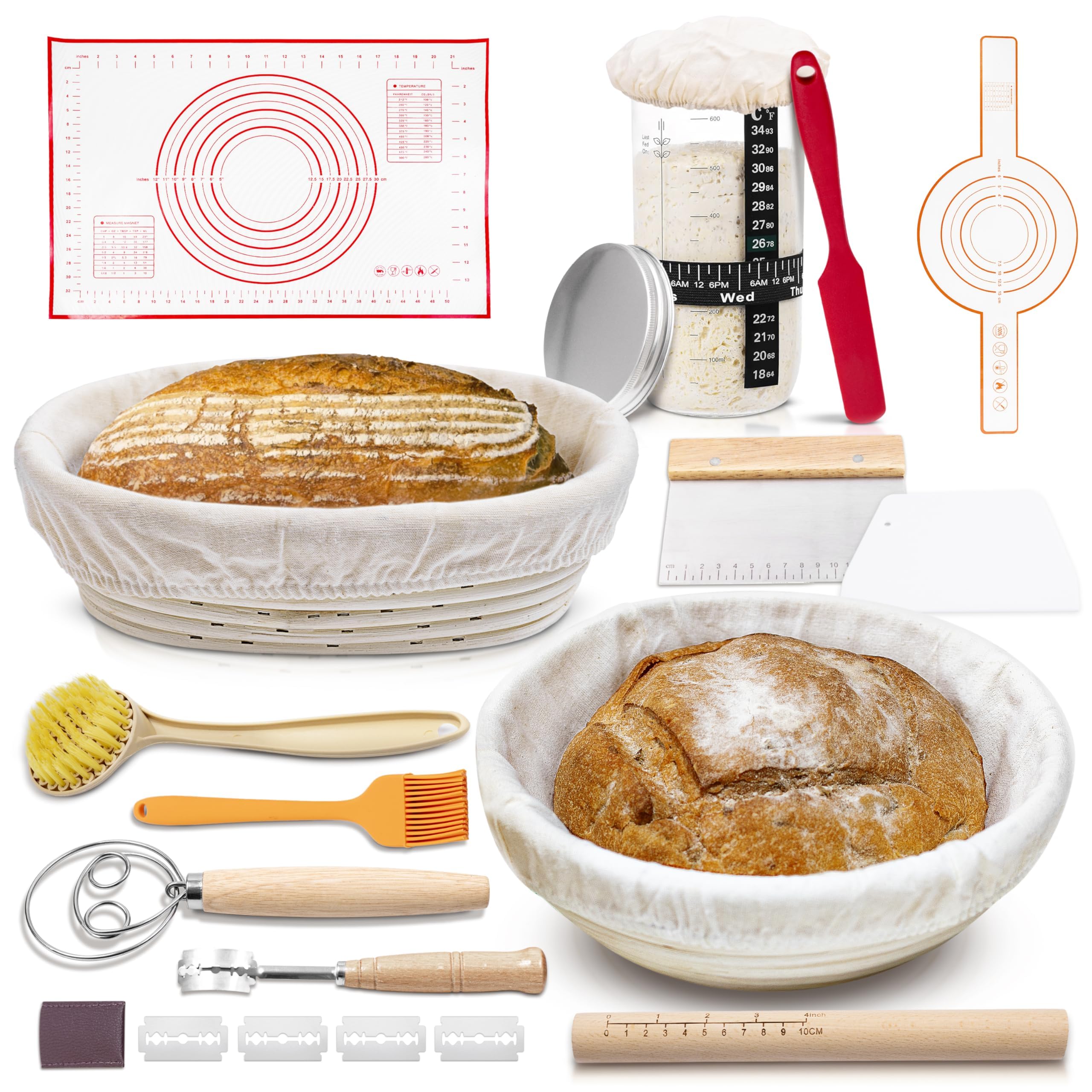 KITCHAD complete round banneton elevates dough rise for artisan loaves