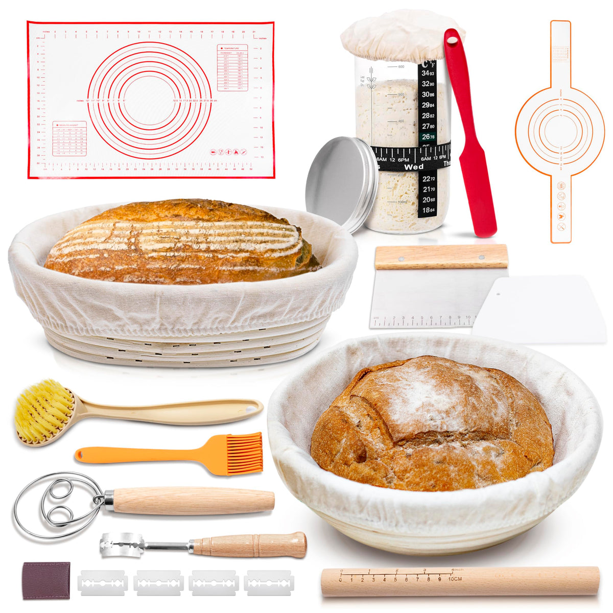 KITCHAD complete round banneton elevates dough rise for artisan loaves