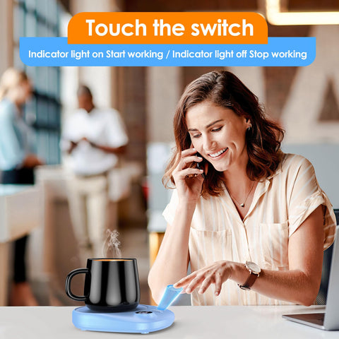 KitchekShop coffee mug warmer with four temperature settings for precise warmth