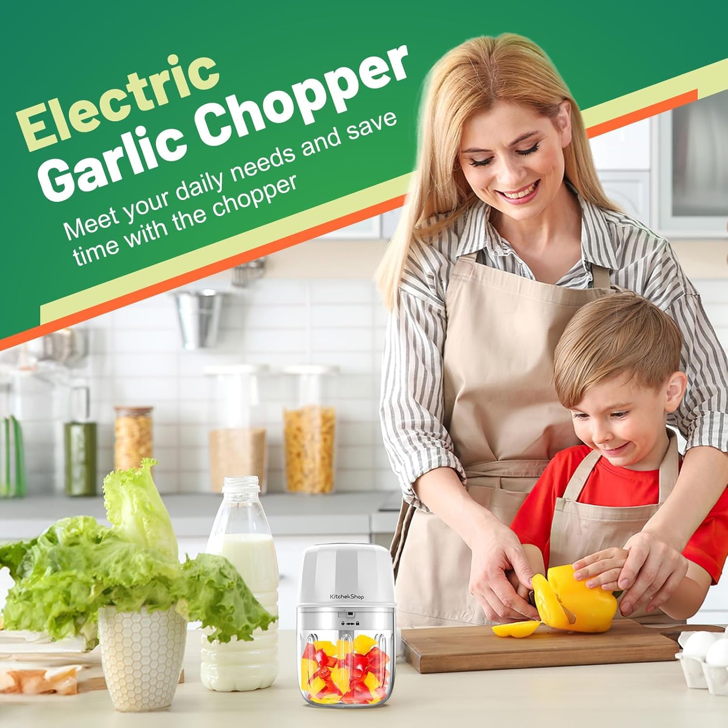 KitchekShop Portable Cordless Mini Processor, ideal for outdoor cooking.
