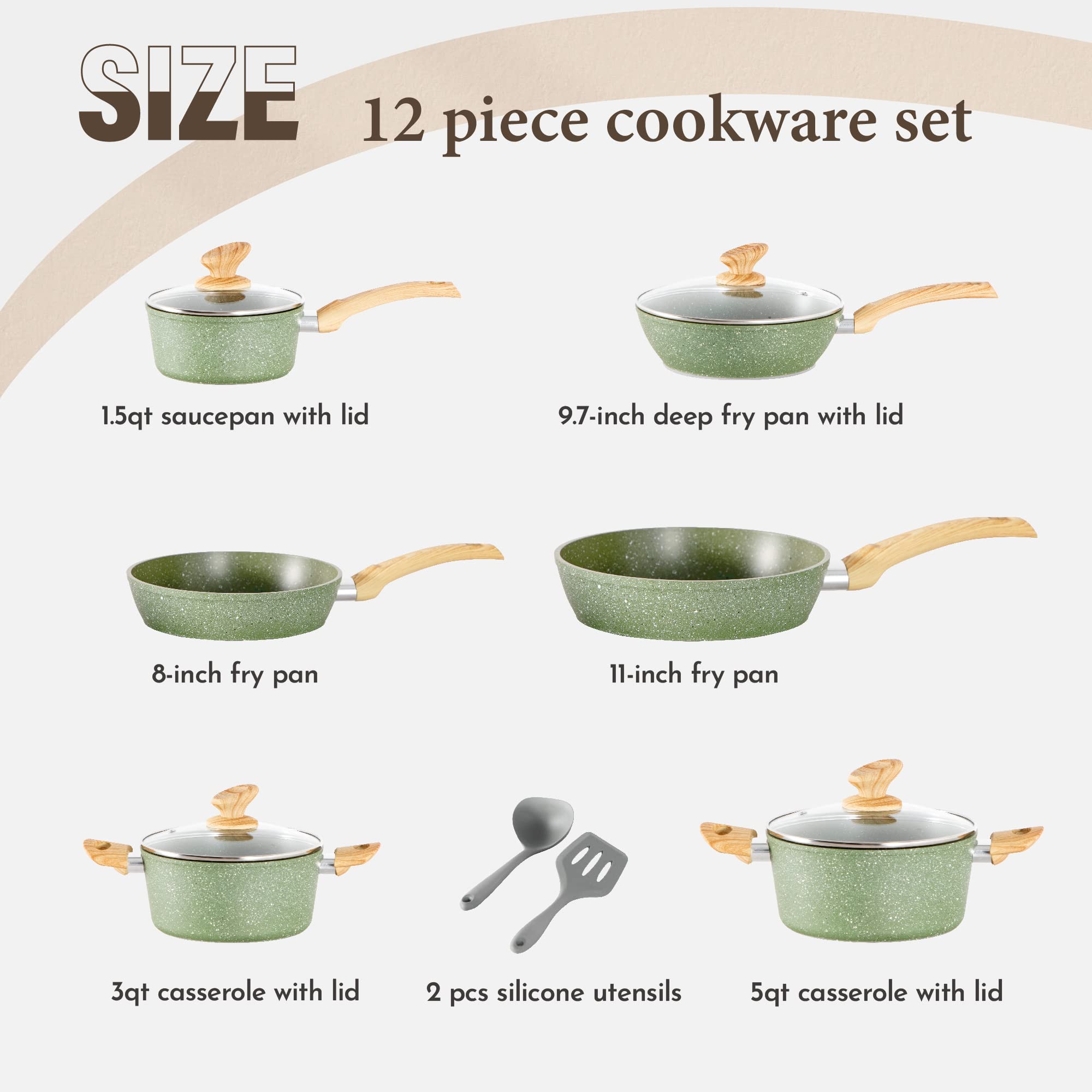 Kitchen Academy sturdy handles offer comfortable grip during cooking.