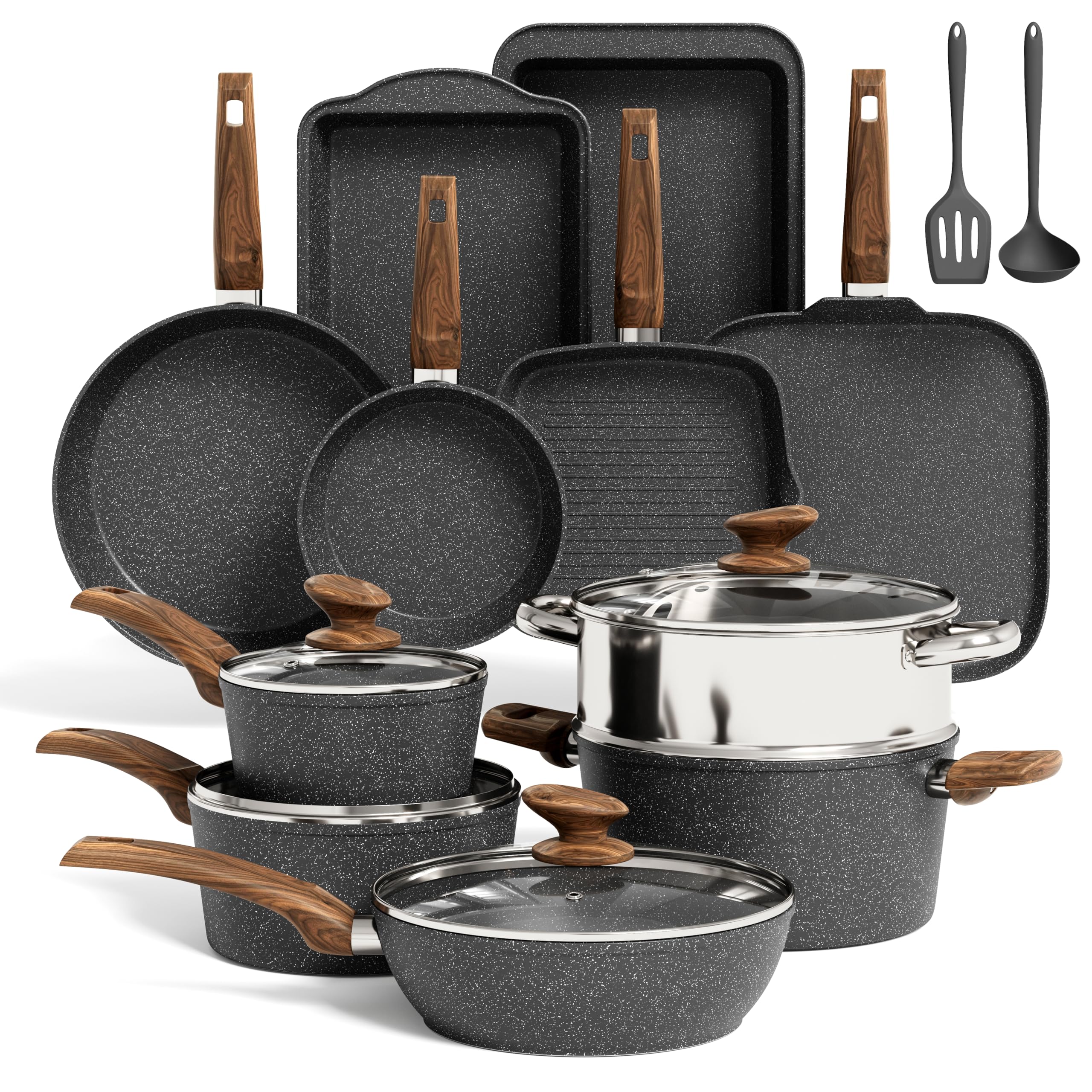 Kitchen Academy induction 17-piece set displayed for versatile meals