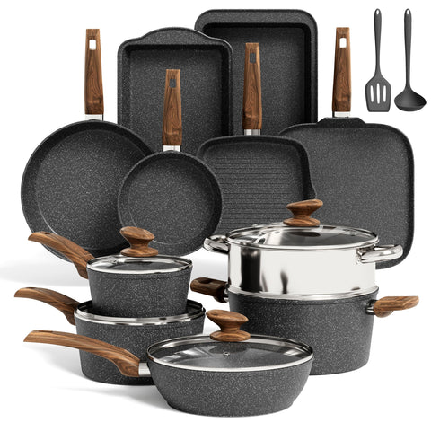 Kitchen Academy induction 17-piece set displayed for versatile meals