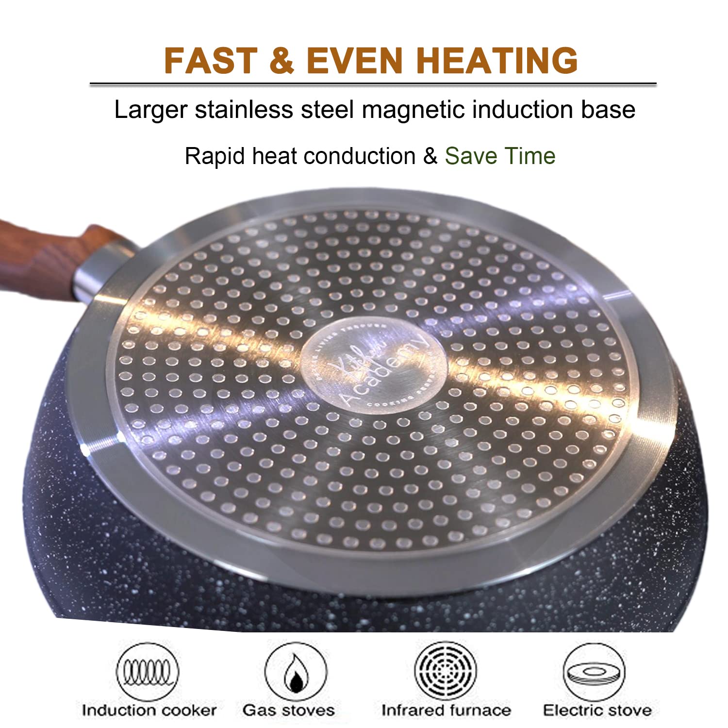 Kitchen Academy induction-friendly base suitable for major cooktops
