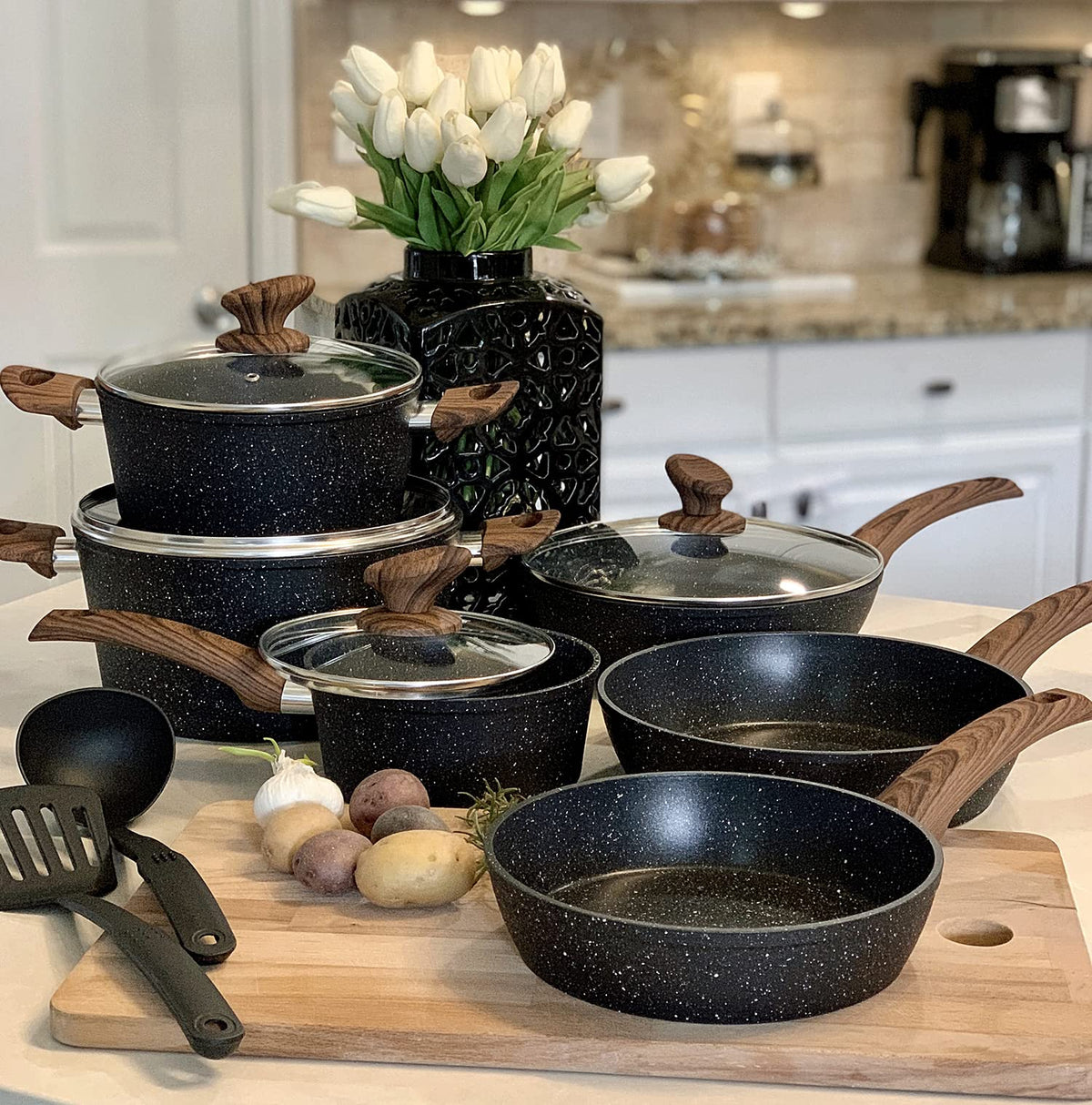Kitchen Academy 12-piece induction cookware overview for versatile nonstick cooking