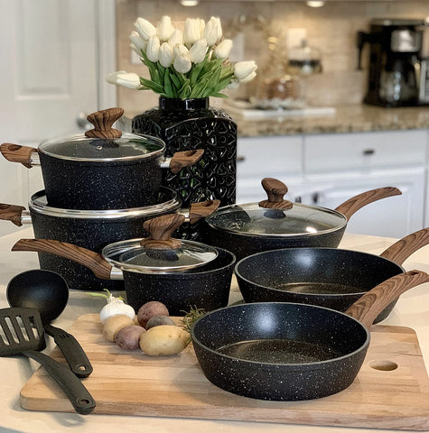 Kitchen Academy 12-piece induction cookware overview for versatile nonstick cooking
