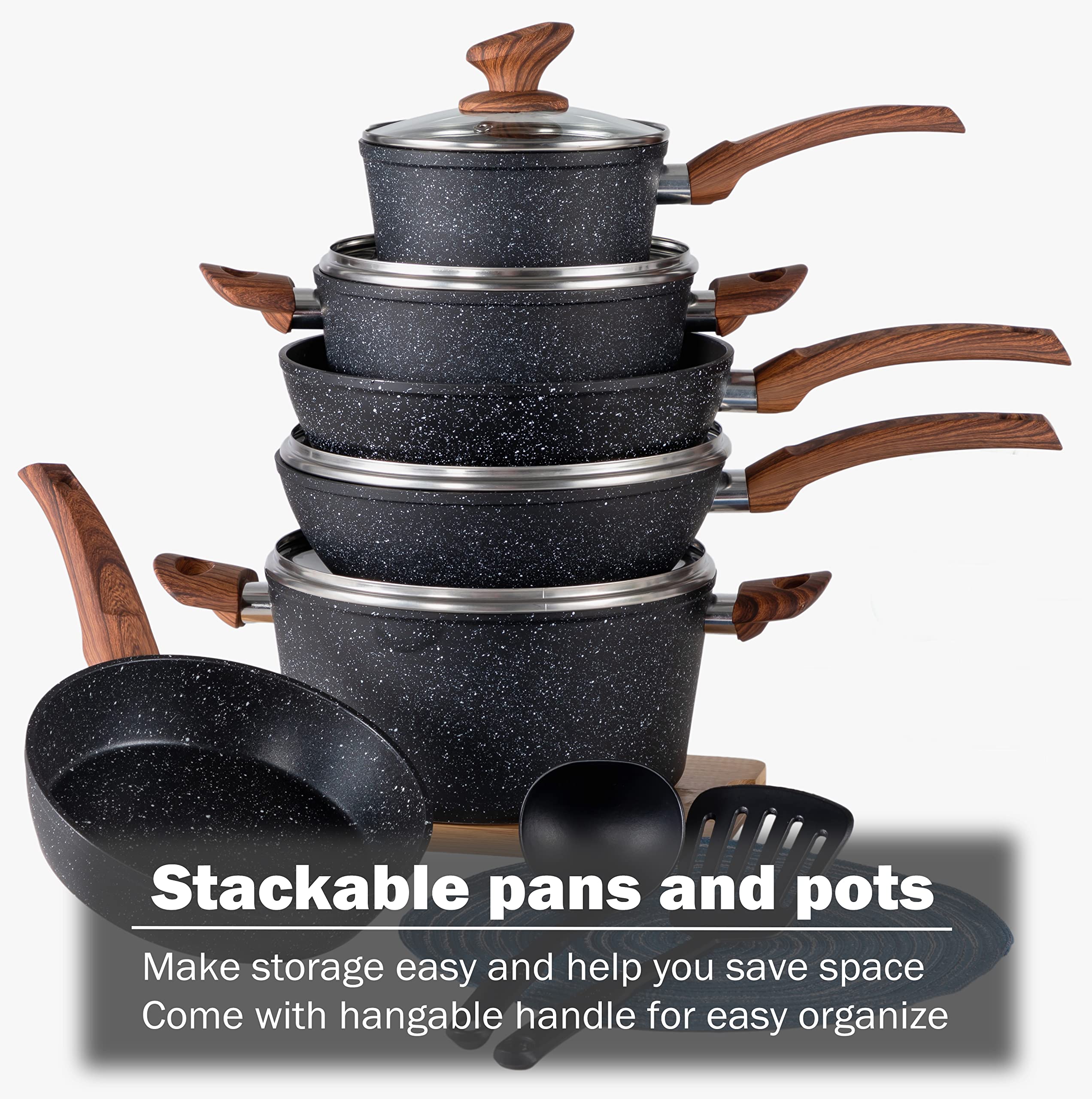 Kitchen Academy pans with lids enabling secure simmering and easy transfer