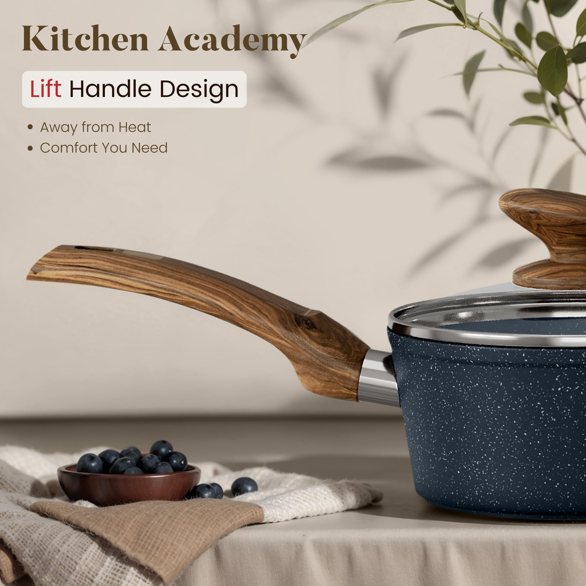 Kitchen Academy 3-quart casserole with lid for hearty meals