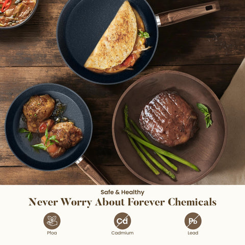 Kitchen Academy granite nonstick coating close-up for healthier cooking