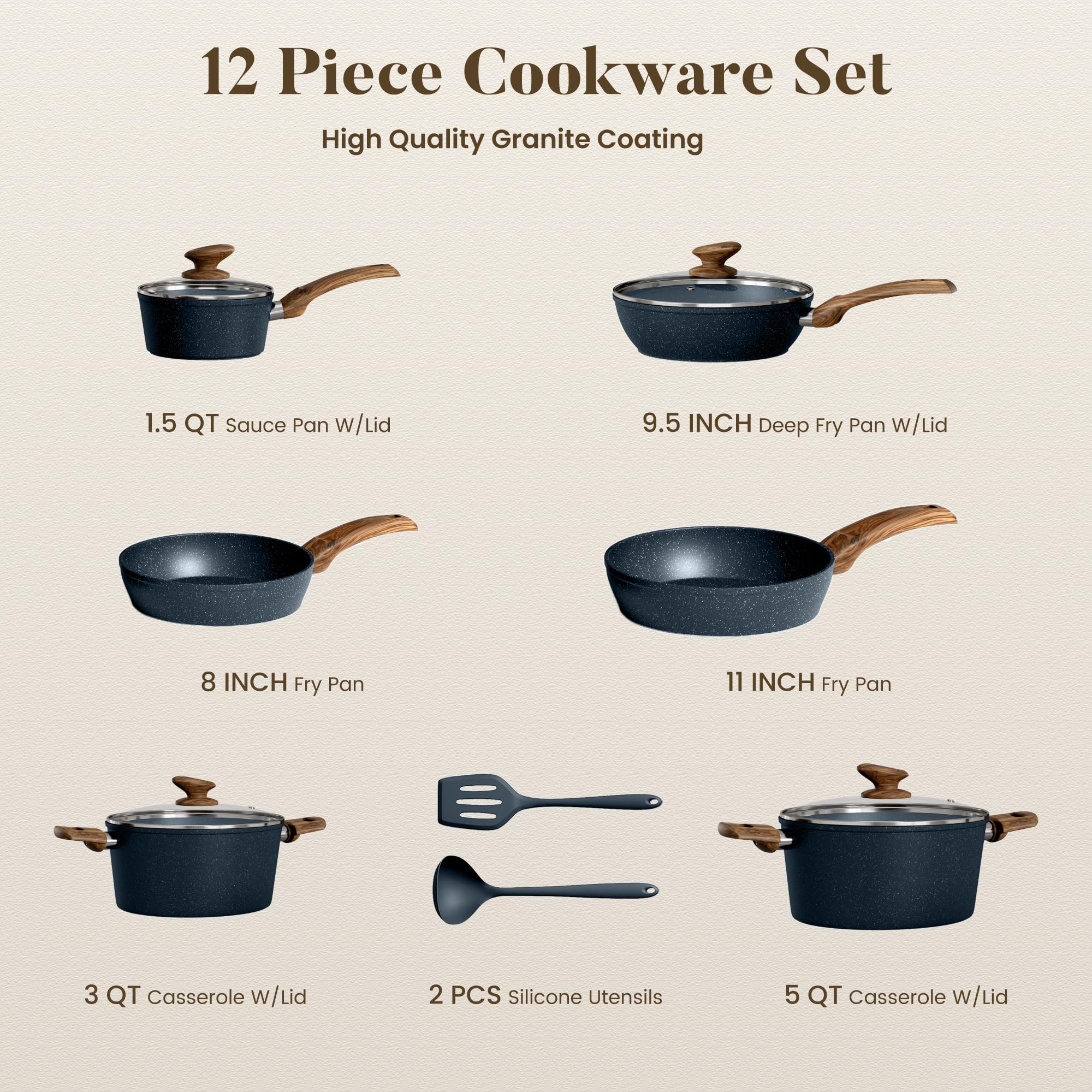 Kitchen Academy silicone utensils included for easy cooking prep