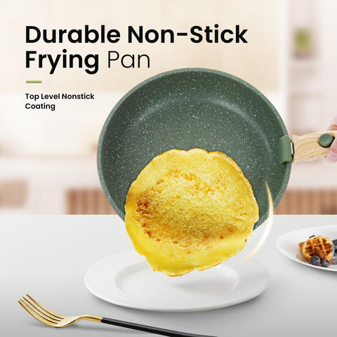 Kitchen Academy removable-handle 10-inch fry pan for versatile meals on the go.