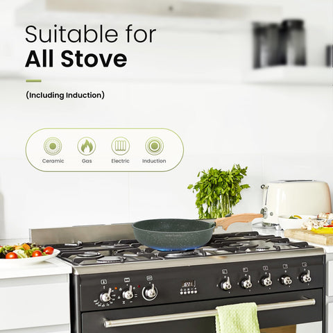 Kitchen Academy removable-handle 2qt sauce pan with lid for quick stove-to-table meals.