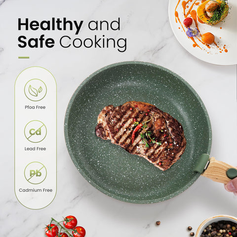 Kitchen Academy removable-handle silicone utensils for safe, non-stick cooking.