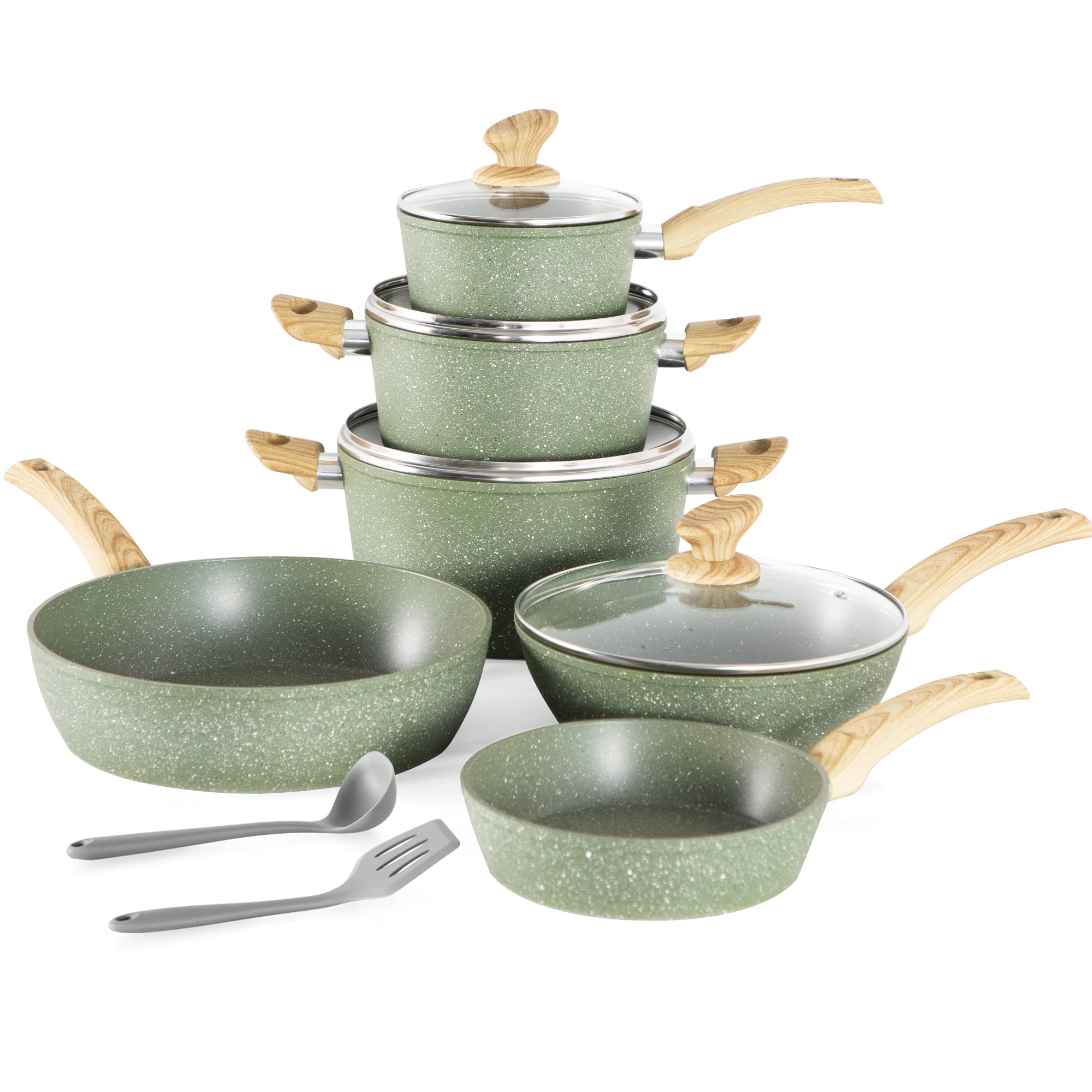 Kitchen Academy silicone utensils included for safe, non-scratch stirring.