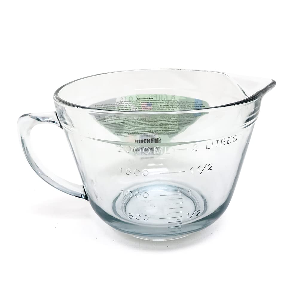 Kitchen Classics 2 qt batter bowl side view highlights sturdy handle and wide base