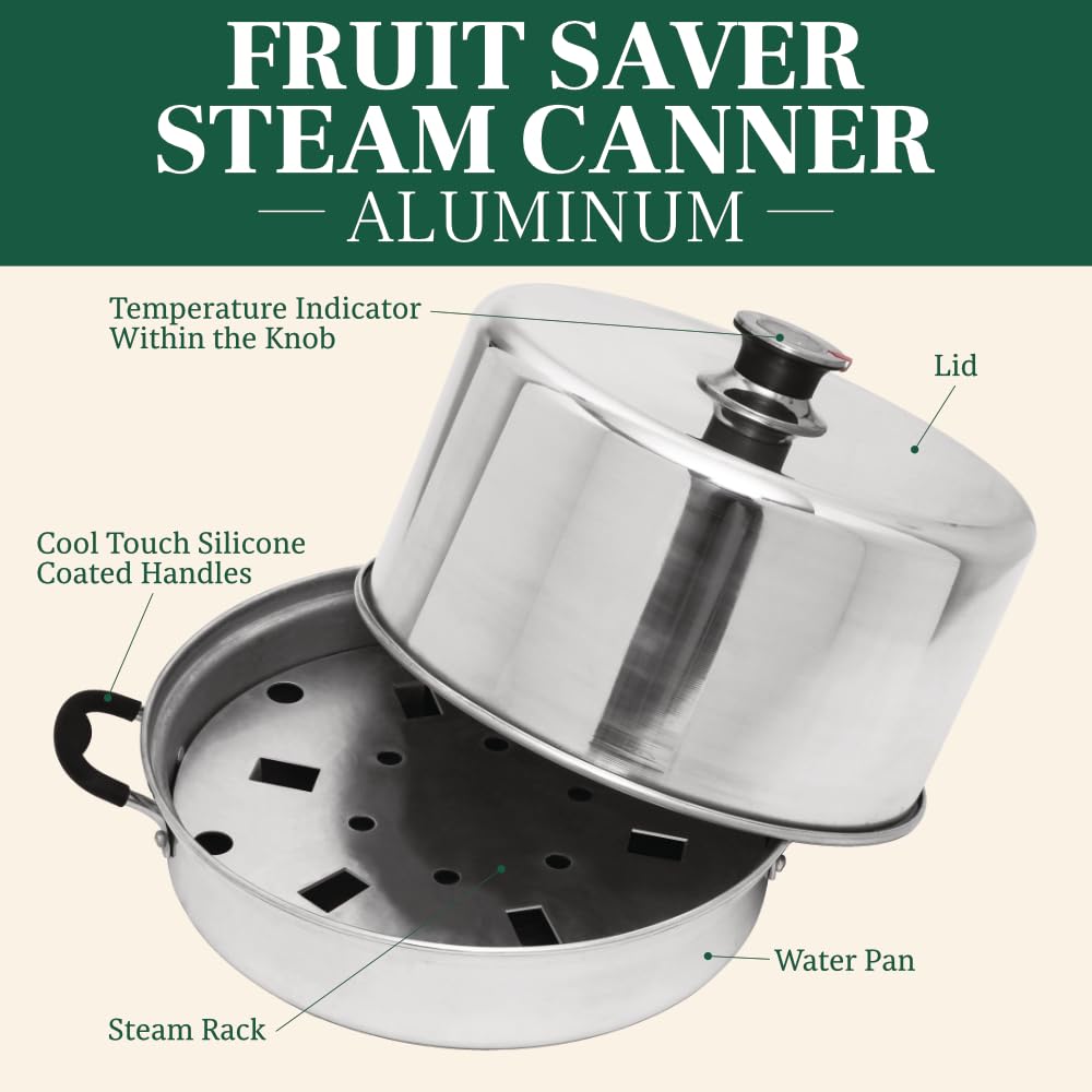 Kitchen Crop steam canner temperature indicator knob guiding safe, efficient canning.