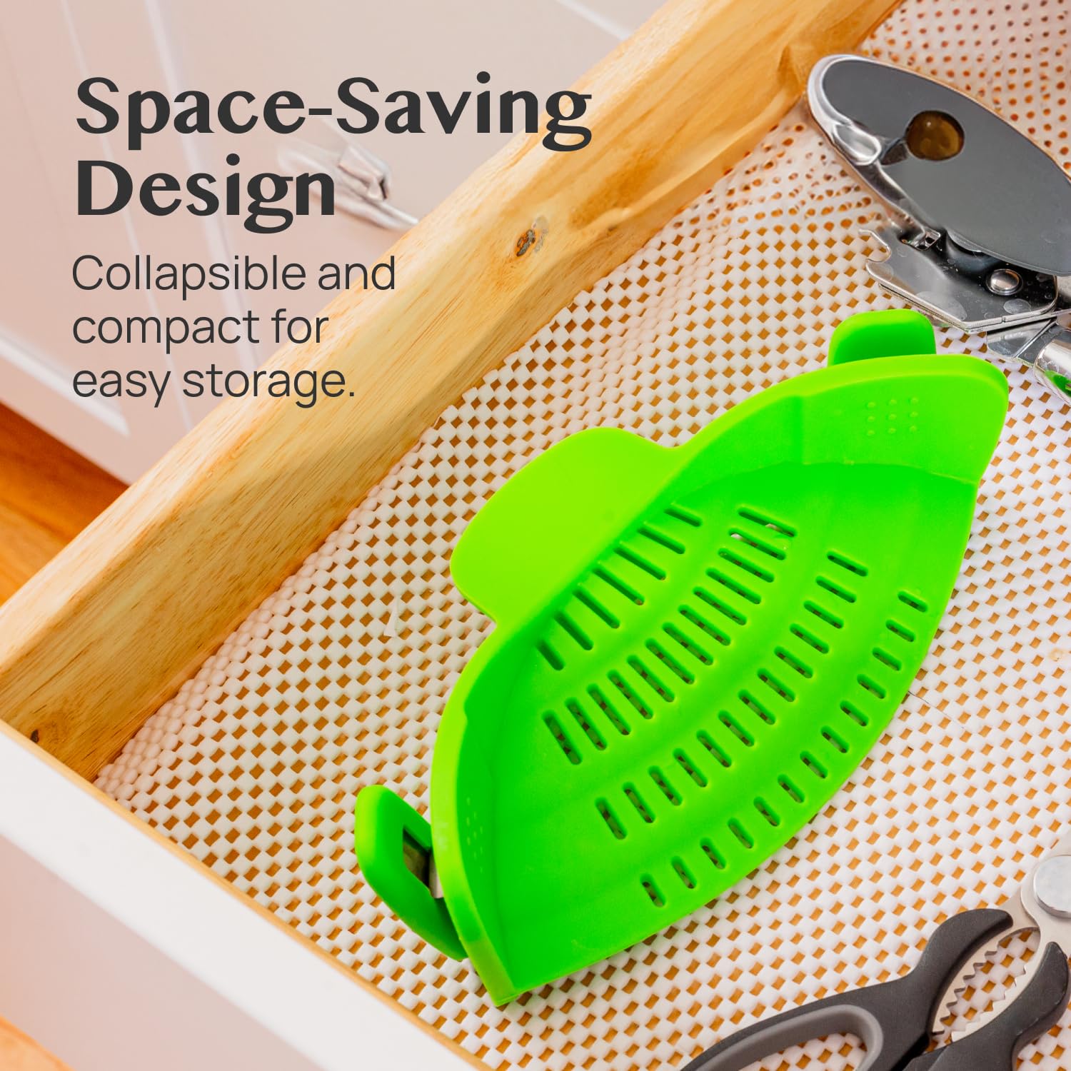 Kitchen Gizmo Snap N' Strain dishwasher-safe strainer for easy cleanup
