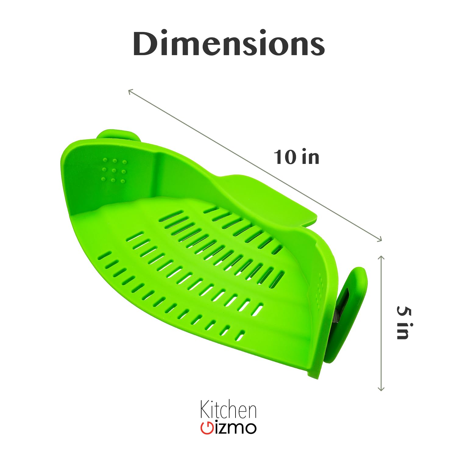 Kitchen Gizmo Snap N' Strain heat-resistant silicone strainer withstands boiling water