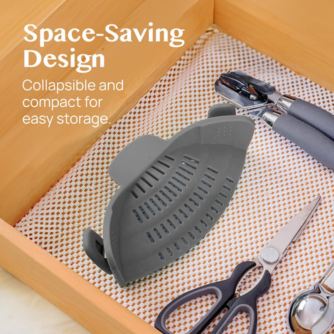 Kitchen Gizmo Snap N' Strain drains vegetables quickly and cleanly.
