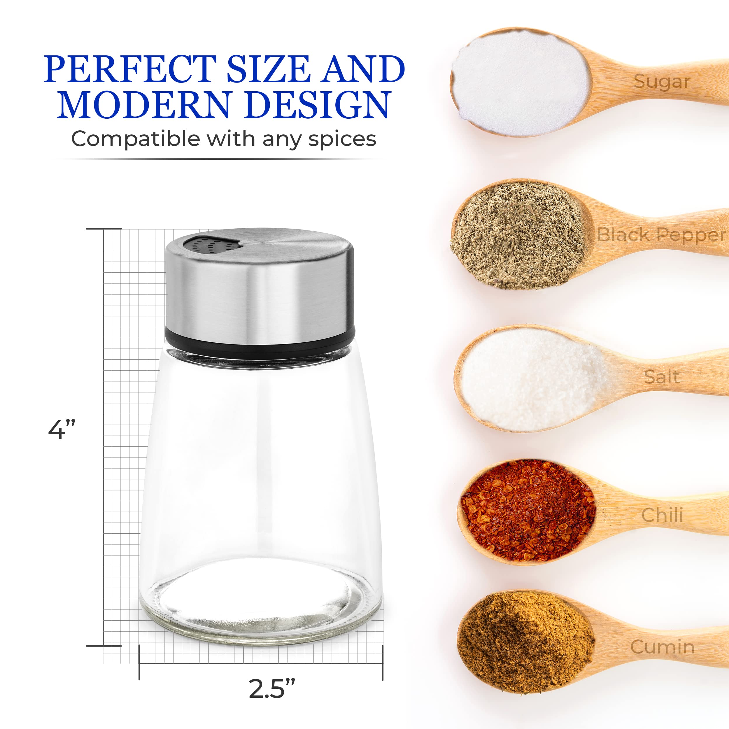 Kitchen-GO camping-ready shakers for outdoor meals with controlled seasoning.
