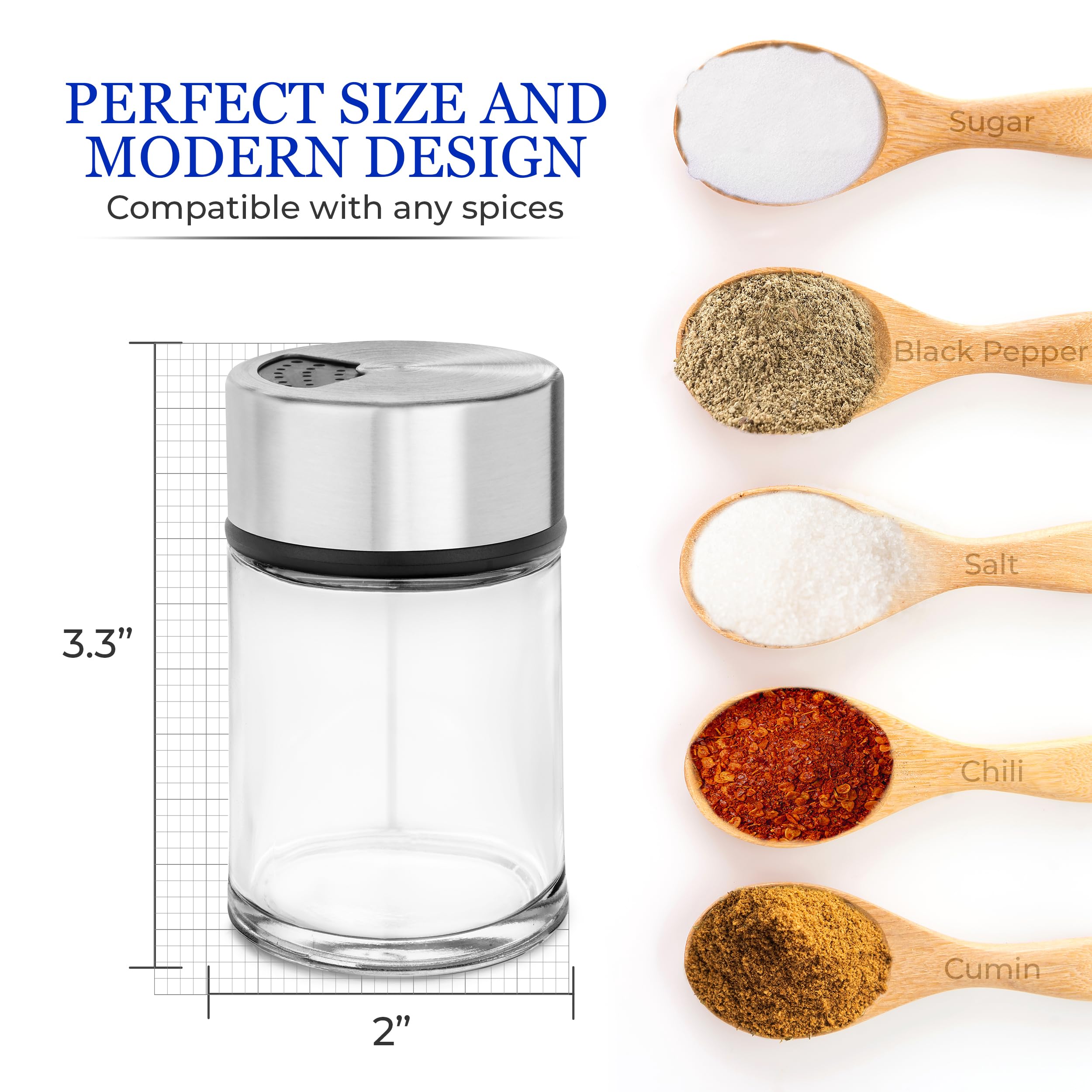 Kitchen-GO compact 2.4 oz set ideal for table or cabinet storage.