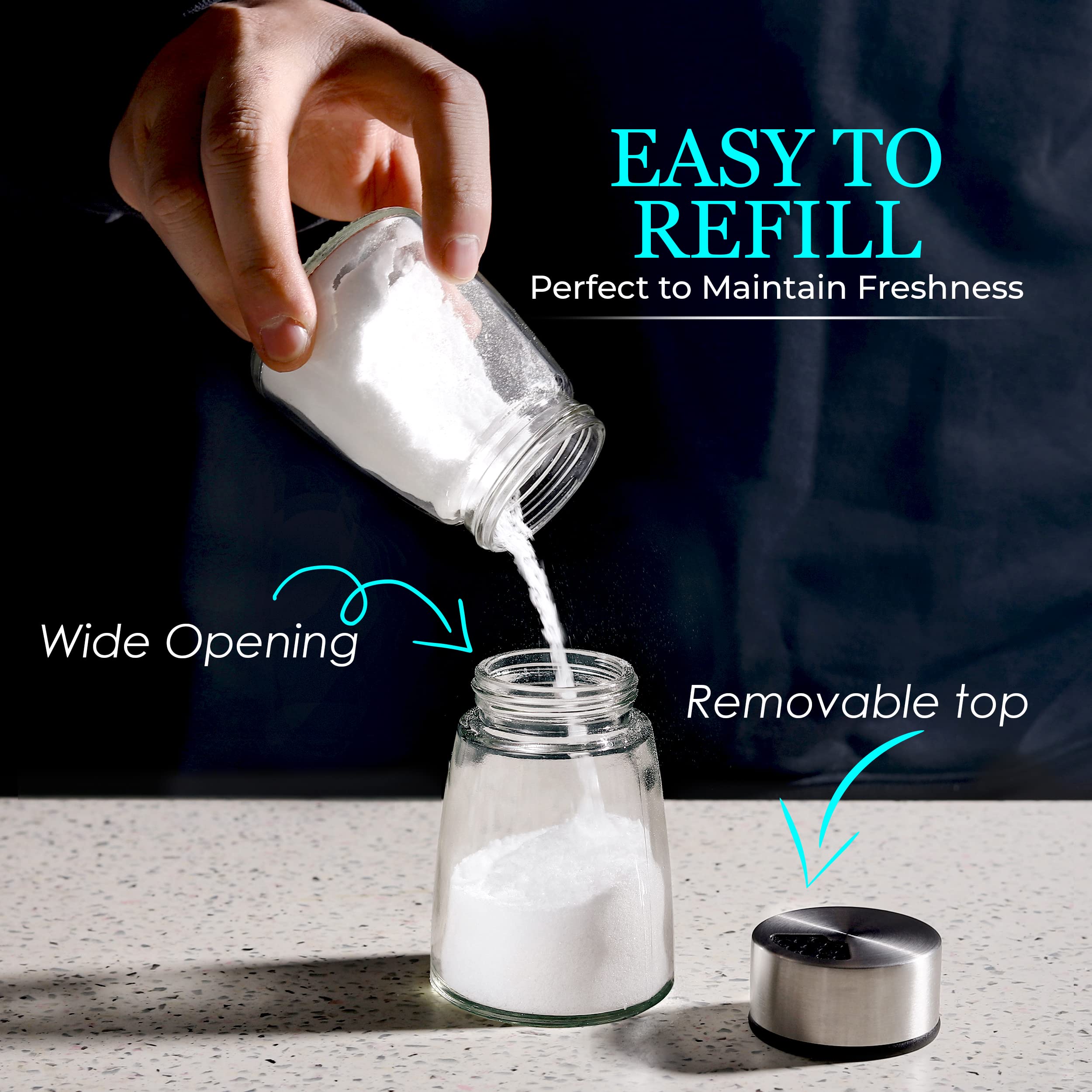 Kitchen-GO compact 4-inch shaker ideal for kitchen counters and picnics.