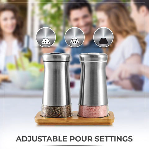 Kitchen-GO glass-bodied shakers offer a modern kitchen look and feel