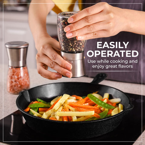 Kitchen-GO grinder with adjustable coarseness dial for precise texture