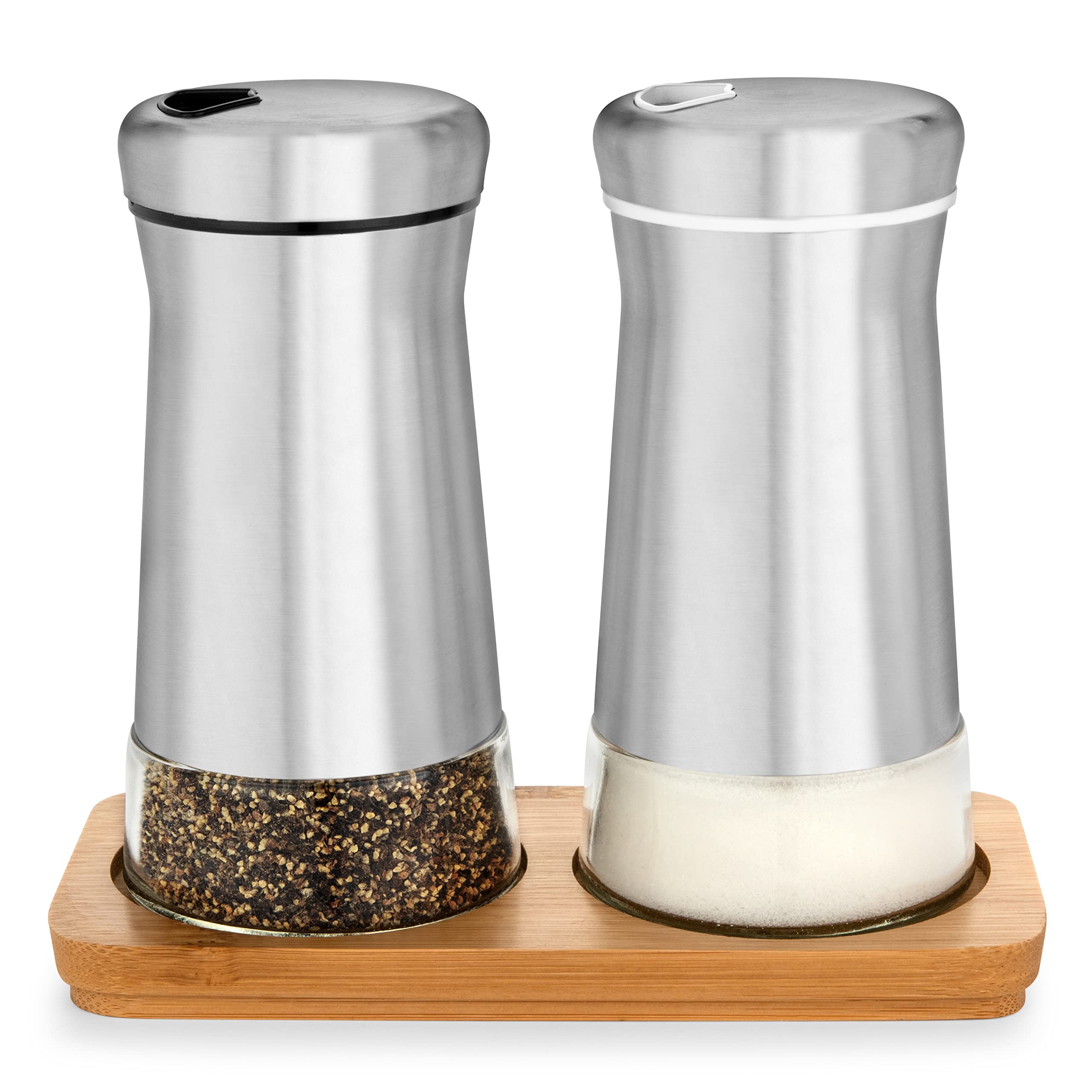 Kitchen-GO white salt shaker with adjustable lid for precise seasoning at home